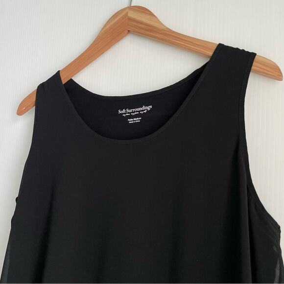 Soft Surroundings sleeveless dress casual / dressy sheer overlay size petite med - Picture 5 of 7